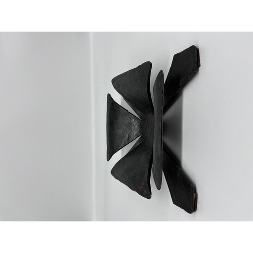 Vintage Brutalist wrought iron candlestick, 1970