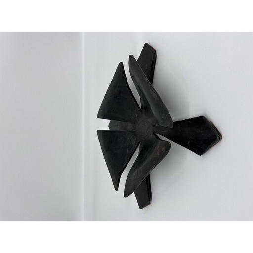 Vintage Brutalist wrought iron candlestick, 1970