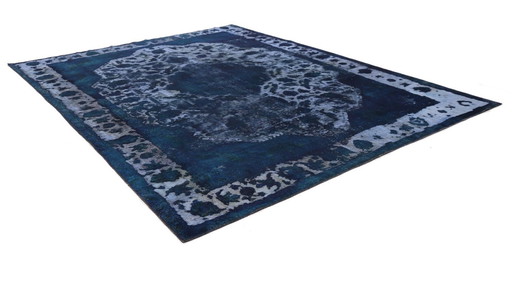Overdyed Vintage Distressed Persian Rug Contemporary Design