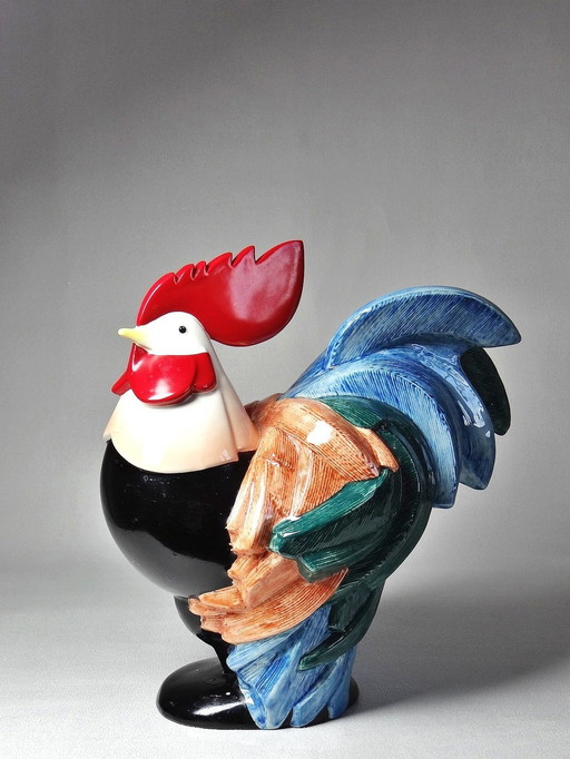 Subject Polychrome Porcelain Rooster Hahn Georges Selim For Goebel Germany 1984