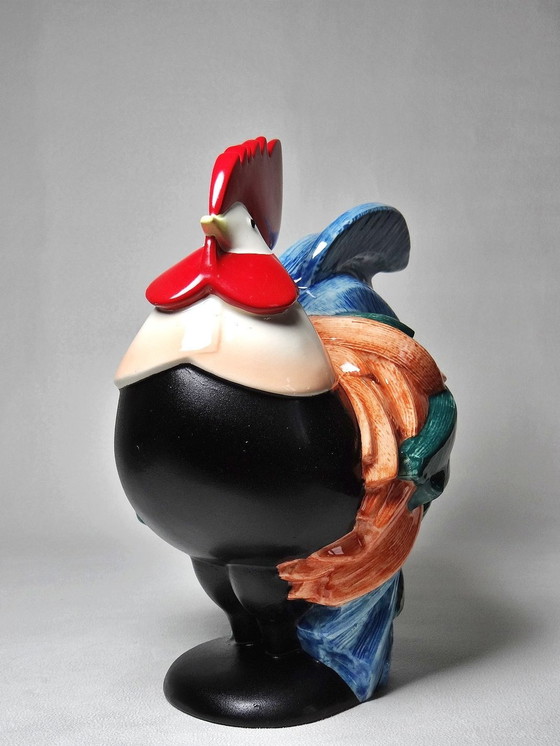 Image 1 of Subject Polychrome Porcelain Rooster Hahn Georges Selim For Goebel Germany 1984