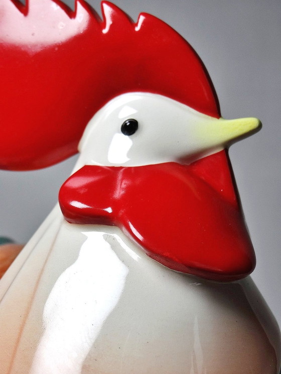 Image 1 of Subject Polychrome Porcelain Rooster Hahn Georges Selim For Goebel Germany 1984