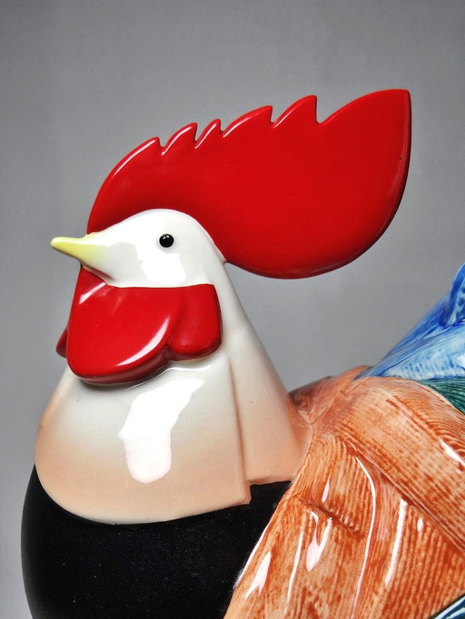 Subject Polychrome Porcelain Rooster Hahn Georges Selim For Goebel Germany 1984