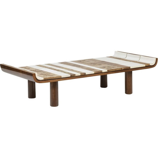 Vintage “pagoda” shaped ceramic coffee table by Roger Capron, France 1970