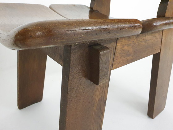 Image 1 of Set Of Four Solid Oak Dining Chairs, The Netherlands 1970'S