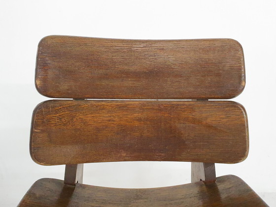Image 1 of Set Of Four Solid Oak Dining Chairs, The Netherlands 1970'S