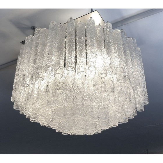 Image 1 of Vintage Italian Murano glass chandelier by Toni Zuccheri for Venini, 1960s
