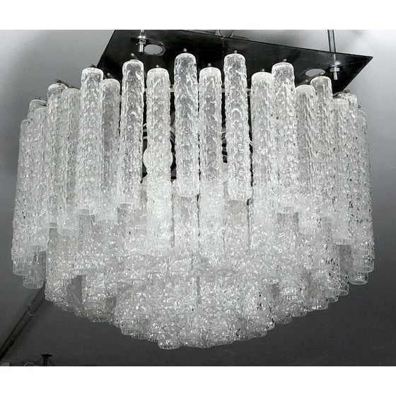 Image 1 of Vintage Italian Murano glass chandelier by Toni Zuccheri for Venini, 1960s