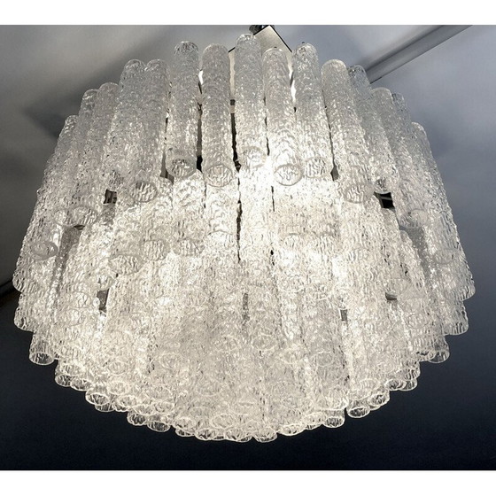 Image 1 of Vintage Italian Murano glass chandelier by Toni Zuccheri for Venini, 1960s