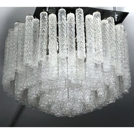 Image 1 of Vintage Italian Murano glass chandelier by Toni Zuccheri for Venini, 1960s
