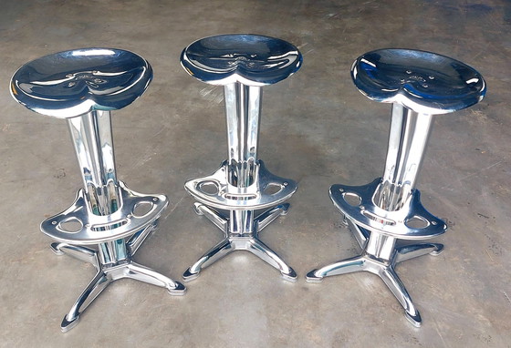 Image 1 of 3X Design Barstool Lotus - Dulton | Yasu Sasamoto | Chrome !