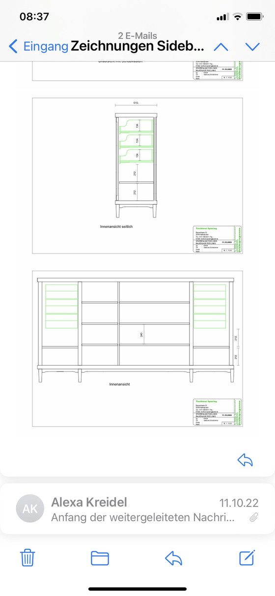 Image 1 of Buffet en bois de cerisier