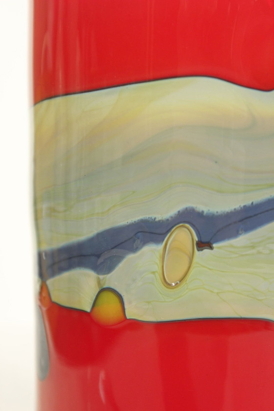 Image 1 of Kerttu Nurminen & Nuutajärvi - Abstract Decorative Frieze Roller Vase 1980S