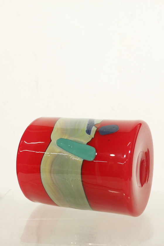 Image 1 of Kerttu Nurminen & Nuutajärvi - Abstract Decorative Frieze Roller Vase 1980S