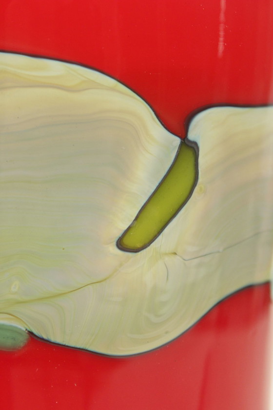 Image 1 of Kerttu Nurminen & Nuutajärvi - Abstract Decorative Frieze Roller Vase 1980S