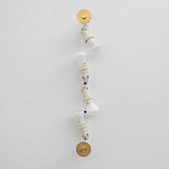 Image 1 of Coppia di applique da parete moderne in vetro di Murano italiano verde acqua e ottone