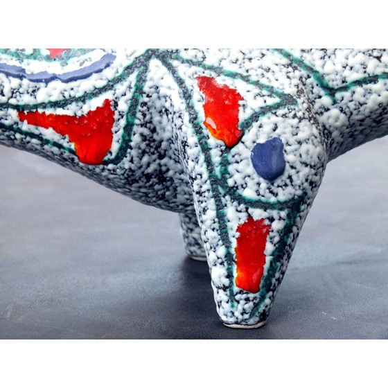 Image 1 of Vintage ceramic rhinoceros by Roberto Rigon Vicenza, Italy 1960