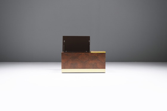 Image 1 of Caisse de rangement / Table basse vintage en bois de bouleau par Willy Rizzo - Italie 1970