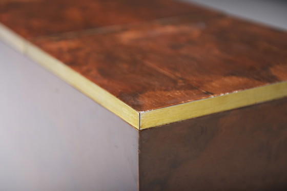 Image 1 of Caisse de rangement / Table basse vintage en bois de bouleau par Willy Rizzo - Italie 1970