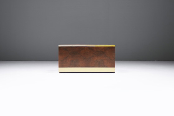 Image 1 of Caisse de rangement / Table basse vintage en bois de bouleau par Willy Rizzo - Italie 1970