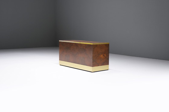 Image 1 of Caisse de rangement / Table basse vintage en bois de bouleau par Willy Rizzo - Italie 1970