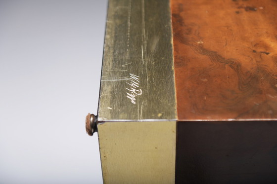 Image 1 of Caisse de rangement / Table basse vintage en bois de bouleau par Willy Rizzo - Italie 1970