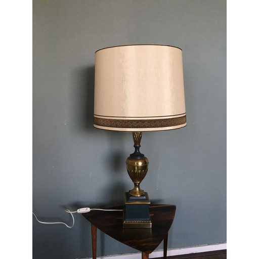 Lampada da tavolo vintage in ottone e metallo, Francia 1970