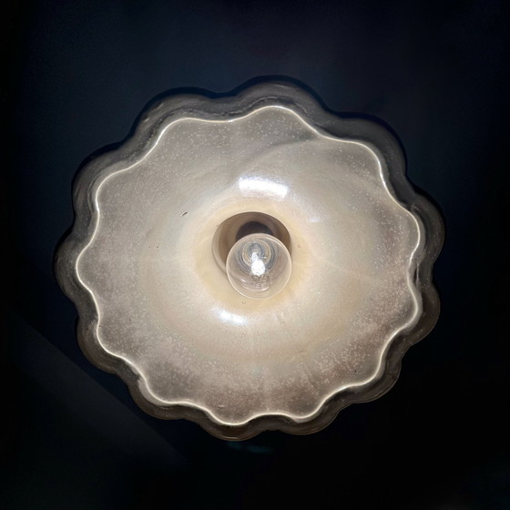 Image 1 of Lampada a sospensione in ceramica a forma di fiore anni '70