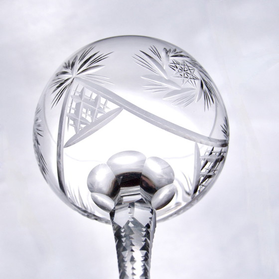 Image 1 of 5x Old Val Saint Lambert Crystal Mouth Blown Glasses