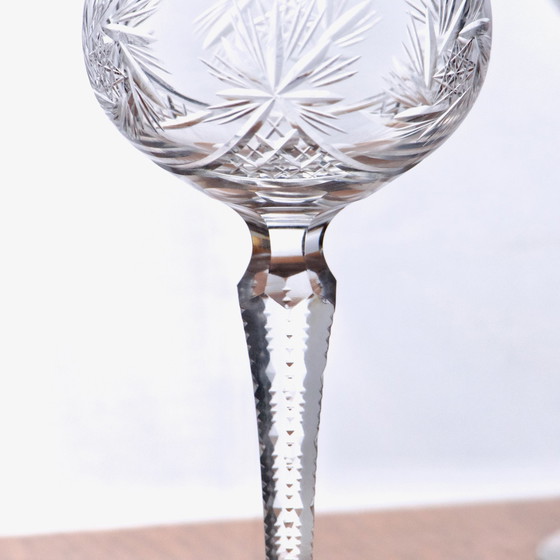 Image 1 of 5x Old Val Saint Lambert Crystal Mouth Blown Glasses