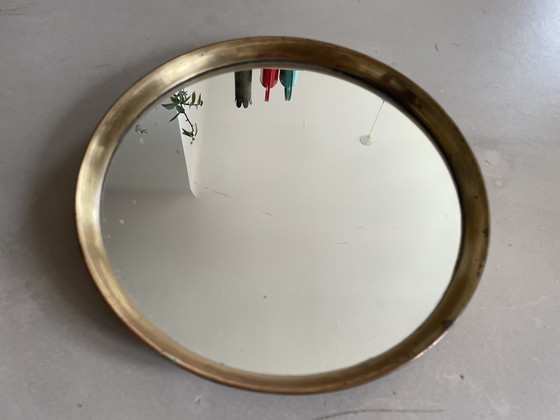 Image 1 of Round vintage bronze mirror