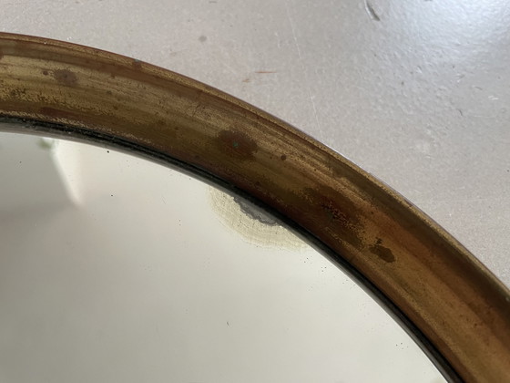 Image 1 of Miroir rond vintage en bronze