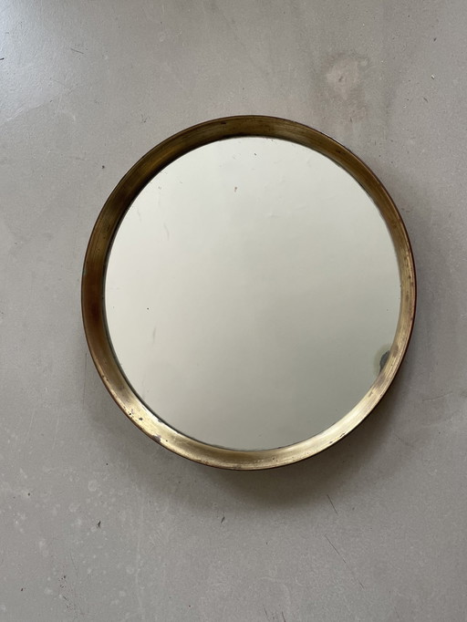 Miroir rond vintage en bronze