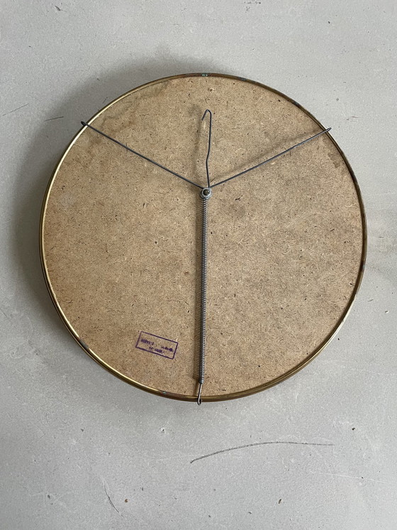 Image 1 of Miroir rond vintage en bronze