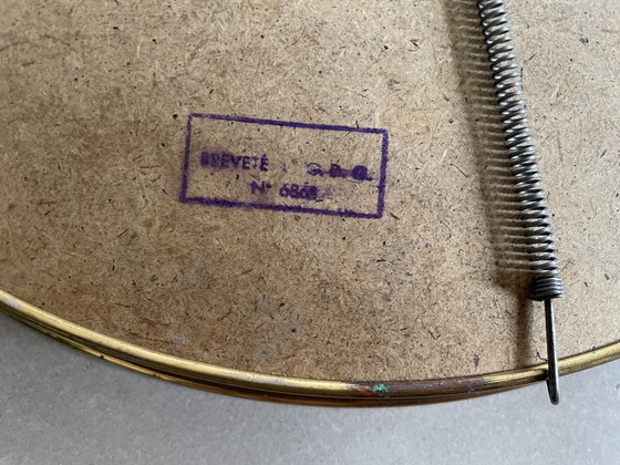 Image 1 of Miroir rond vintage en bronze