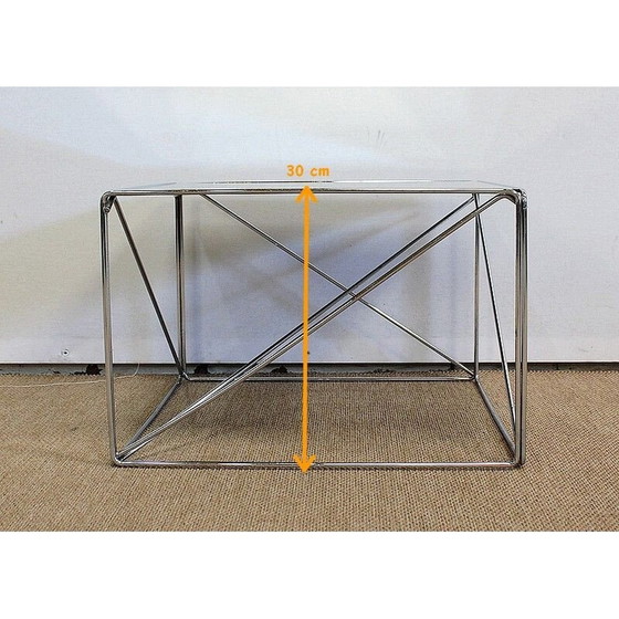 Image 1 of Vintage chrome-plated metal coffee table by Max Sauze, France 1970