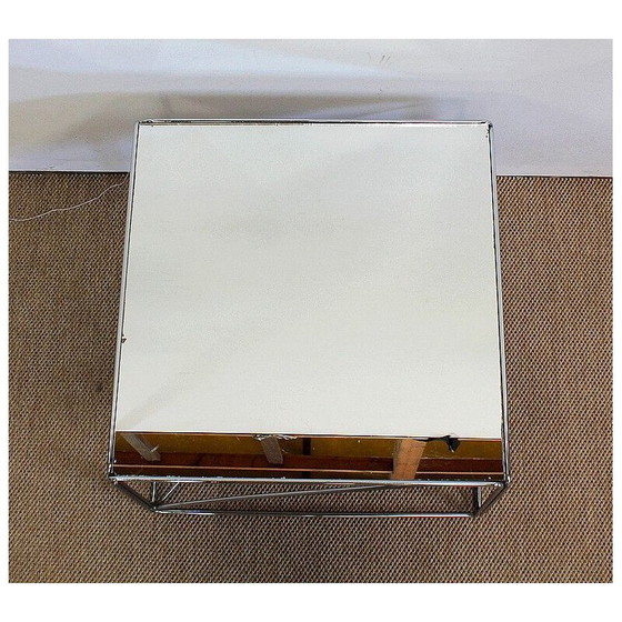 Image 1 of Vintage chrome-plated metal coffee table by Max Sauze, France 1970