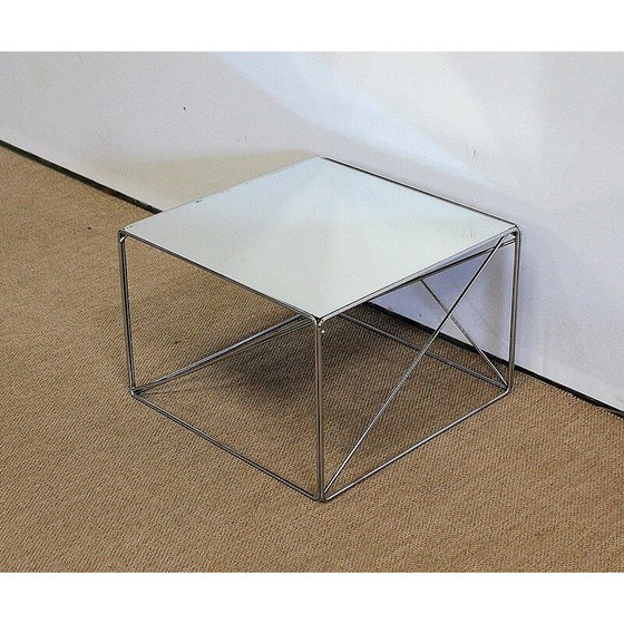 Image 1 of Vintage chrome-plated metal coffee table by Max Sauze, France 1970