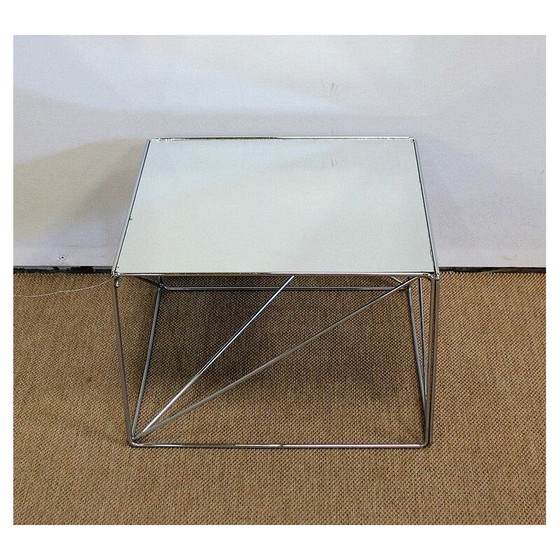 Image 1 of Vintage chrome-plated metal coffee table by Max Sauze, France 1970