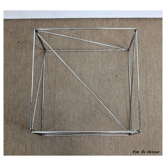 Image 1 of Vintage chrome-plated metal coffee table by Max Sauze, France 1970