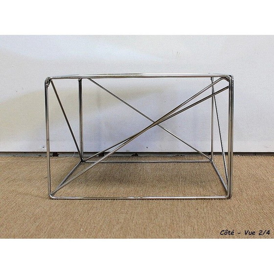 Image 1 of Vintage chrome-plated metal coffee table by Max Sauze, France 1970