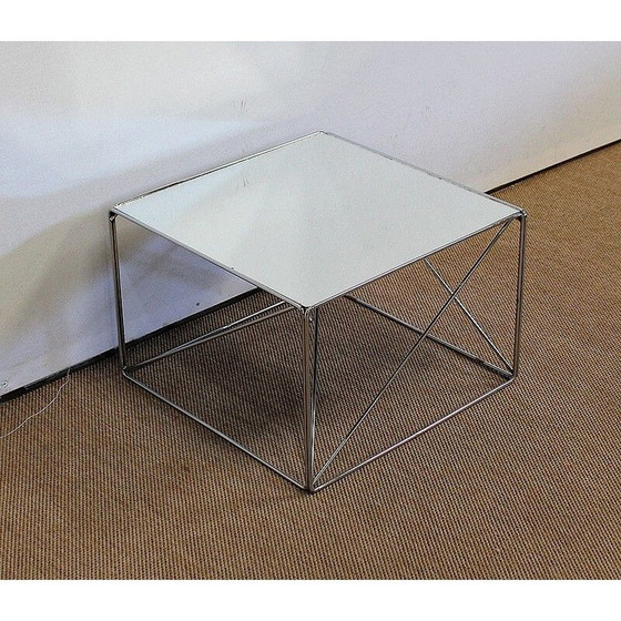 Image 1 of Vintage chrome-plated metal coffee table by Max Sauze, France 1970