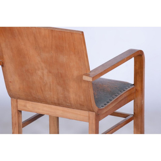 Image 1 of Vintage Art Deco cherry armchair by J. Halabala for Up Zavody, Czechoslovakia 1930