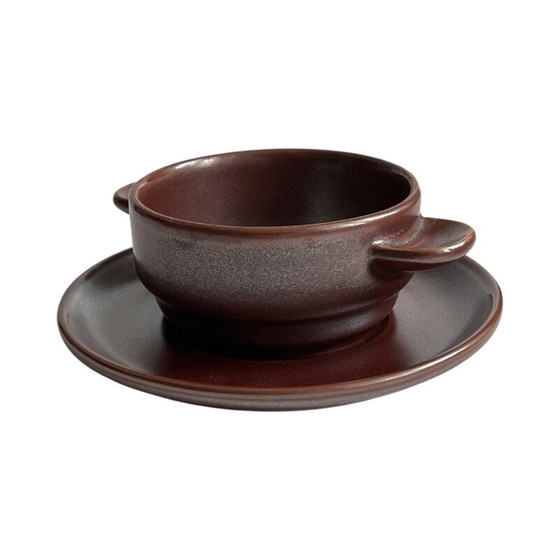 Image 1 of Vintage stoneware broths with saucer for Rosenthal Grup, Germany 1980