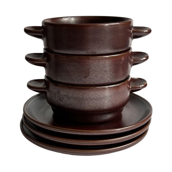 Image 1 of Vintage stoneware broths with saucer for Rosenthal Grup, Germany 1980