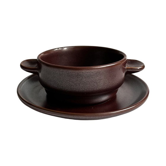 Image 1 of Vintage stoneware broths with saucer for Rosenthal Grup, Germany 1980