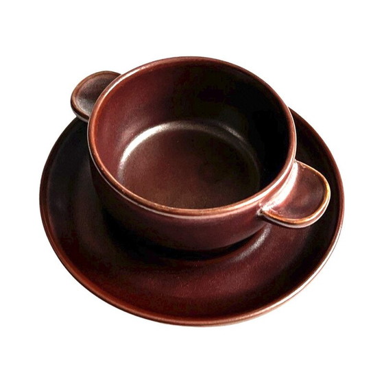 Image 1 of Vintage stoneware broths with saucer for Rosenthal Grup, Germany 1980