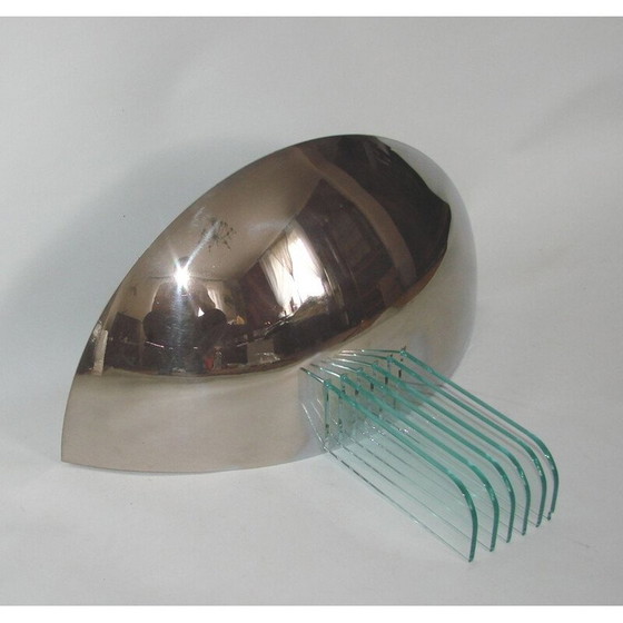 Image 1 of Lampada da parete vintage Art Déco in metallo e vetro, 1970