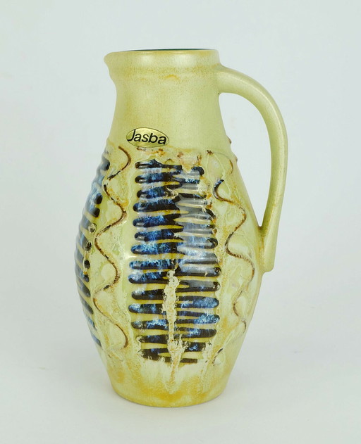 jasba ceramic vase model no. 247/18 drip glaze zigzag decor