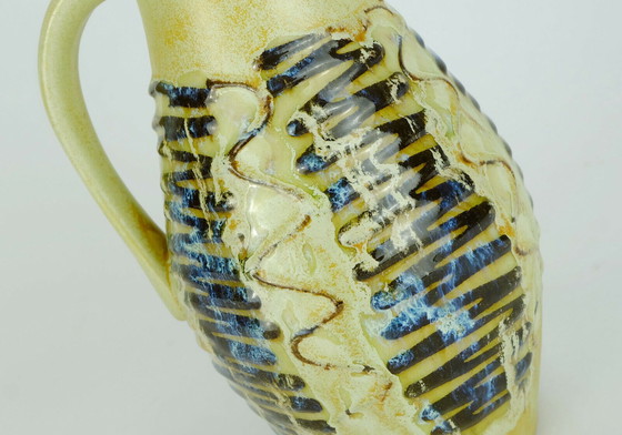 Image 1 of jasba ceramic vase model no. 247/18 drip glaze zigzag decor